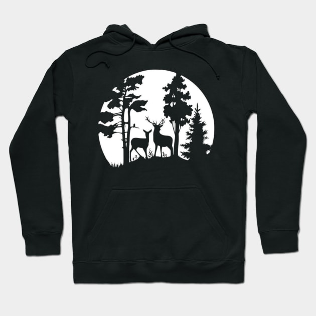 Deer under the moonlight Hoodie by Genio01